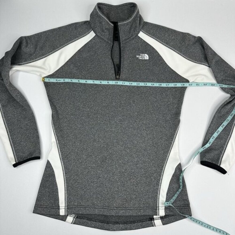 The North‎ Face Womens Gray White Quarter Zip Pullover Fleece T260+T660 Size M - Picture 13 of 15